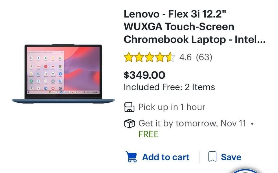 Lenovo Flex 3 3i 8 12.2″ Chromebook 12IAN 4GB RAM 64GB SSD Intel N 3.40