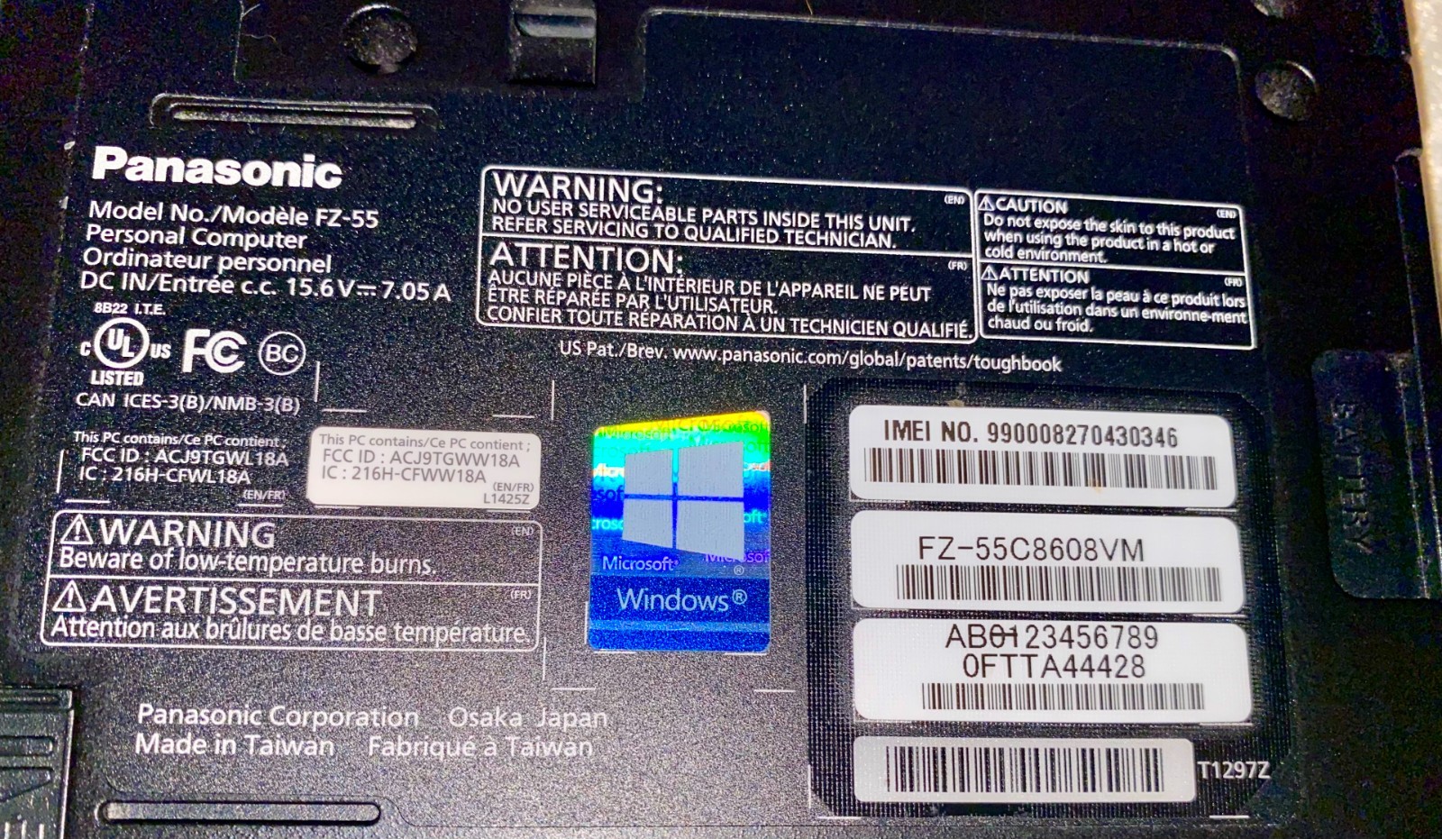 Panasonic Toughbook FZ-55C1608VM