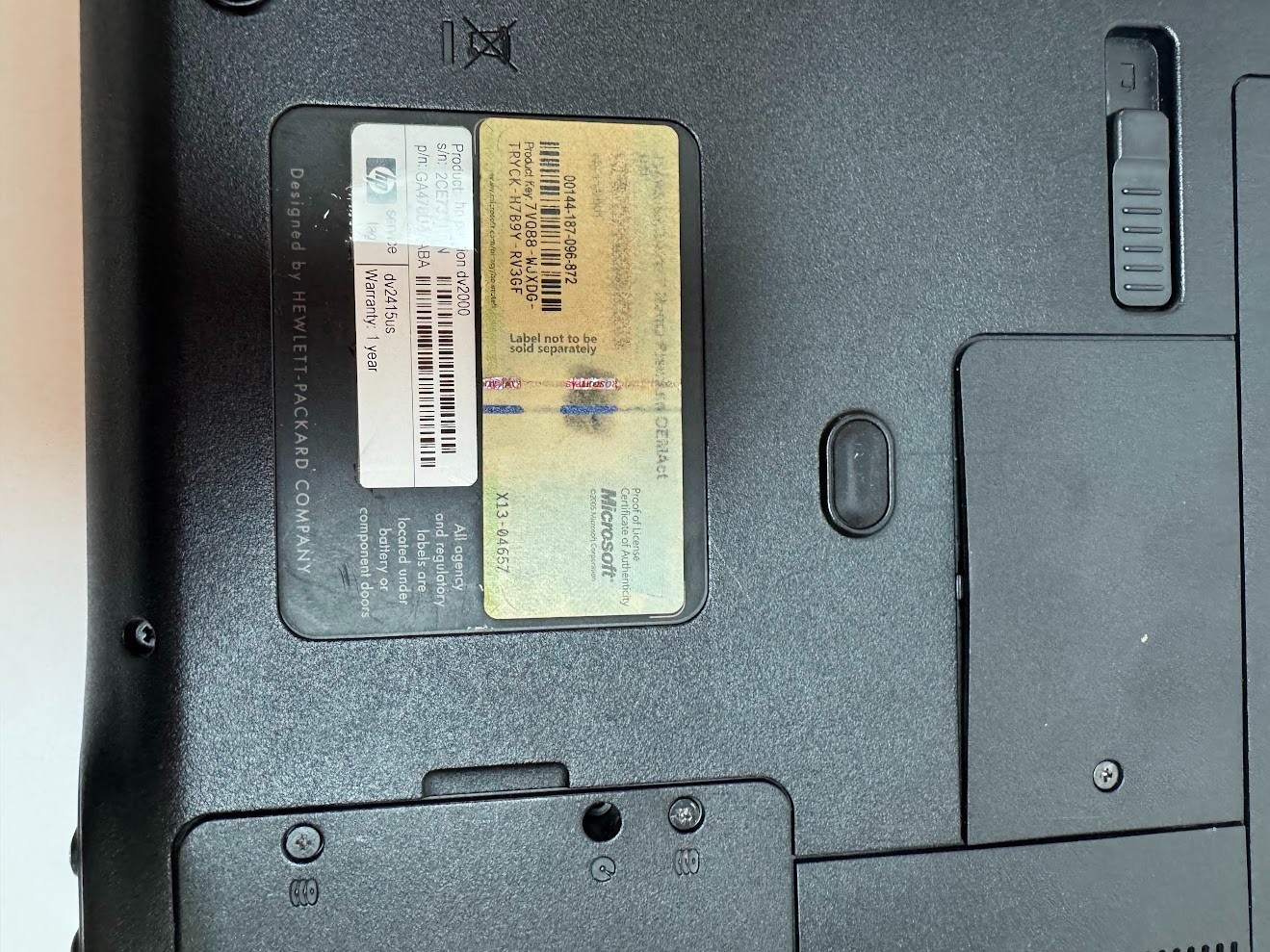 HP Pavilion dv1000 Intel Centrino NO HDD For Parts