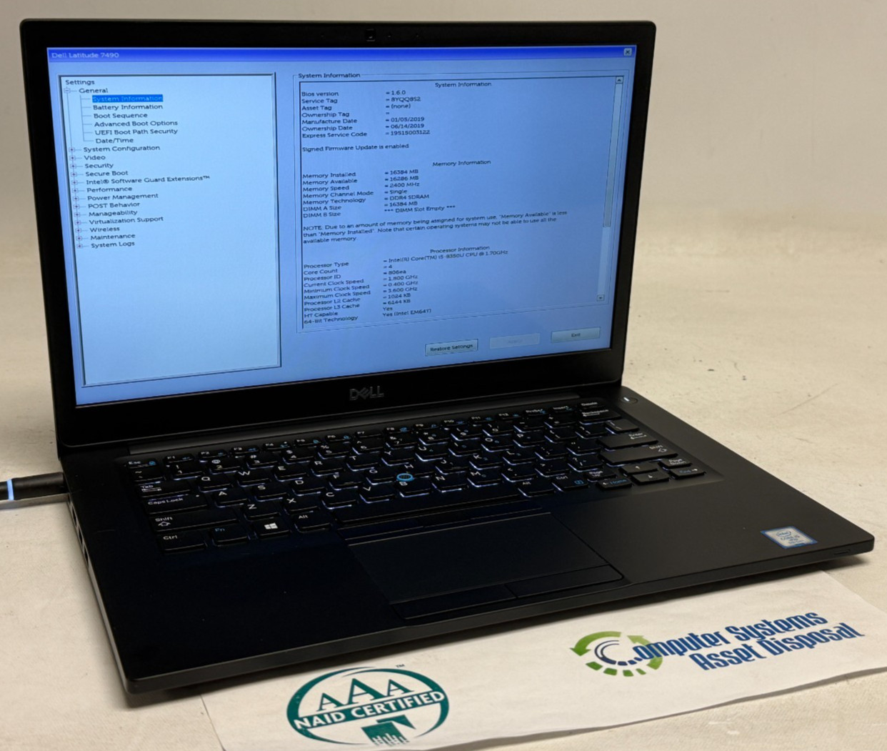 Dell Latitude 7490 Touch 14″ (i5-8350u – 16GB RAM – 256GB SSD – Win11Home)