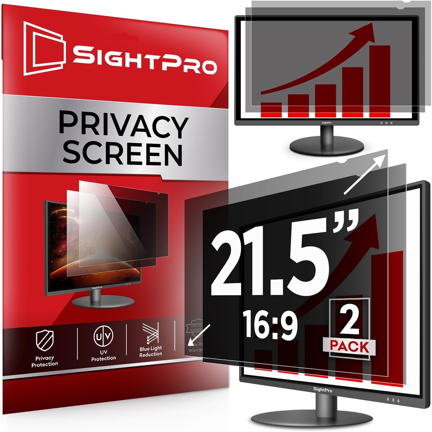 21.5 Inch 16:9 Computer Privacy Screen Filter for Monitor – Anti-Glare Protector