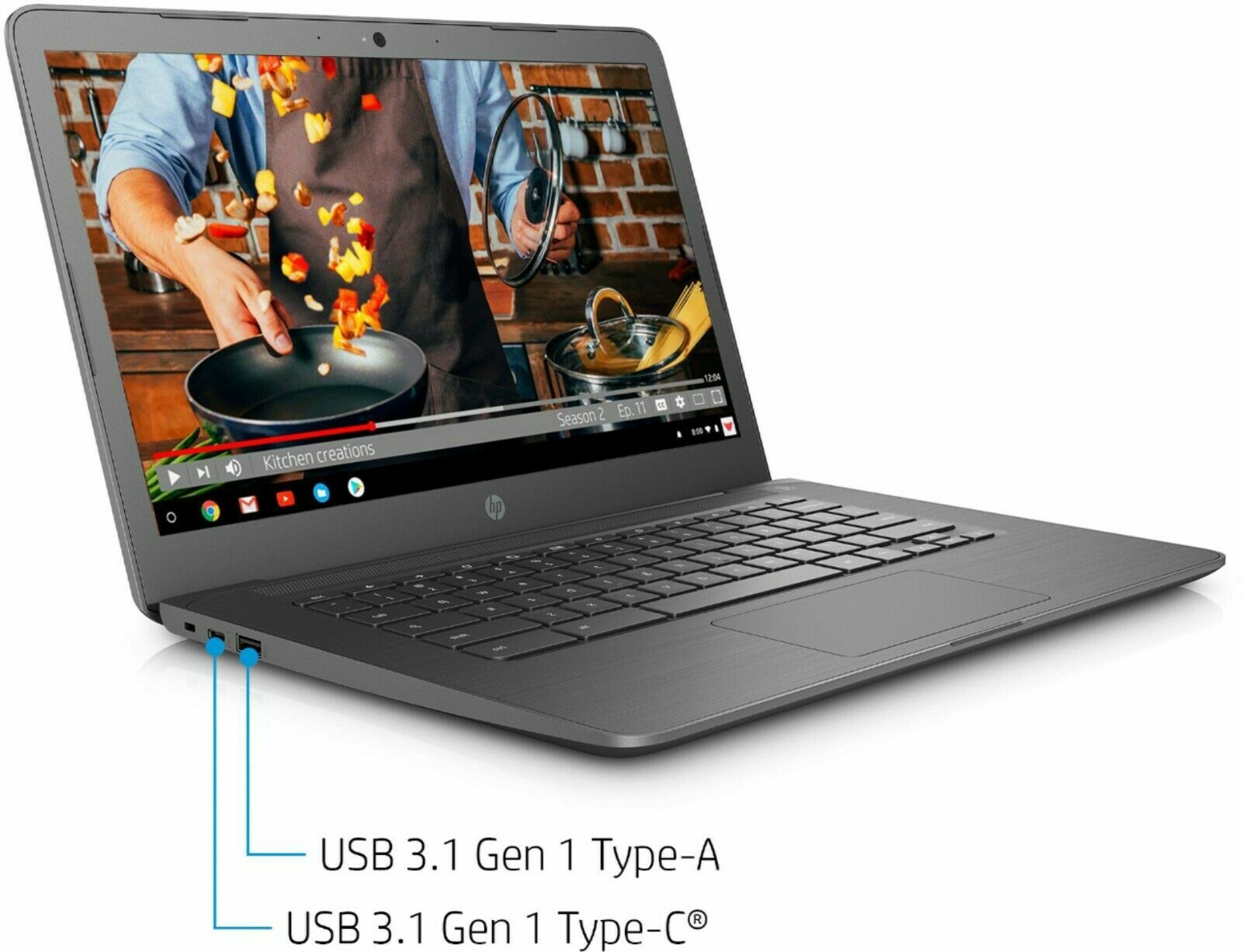HP 14″ TouchScreen Chromebook Intel Celeron N3350 4GB RAM 32GB eMMC Grey ~NEW!!!