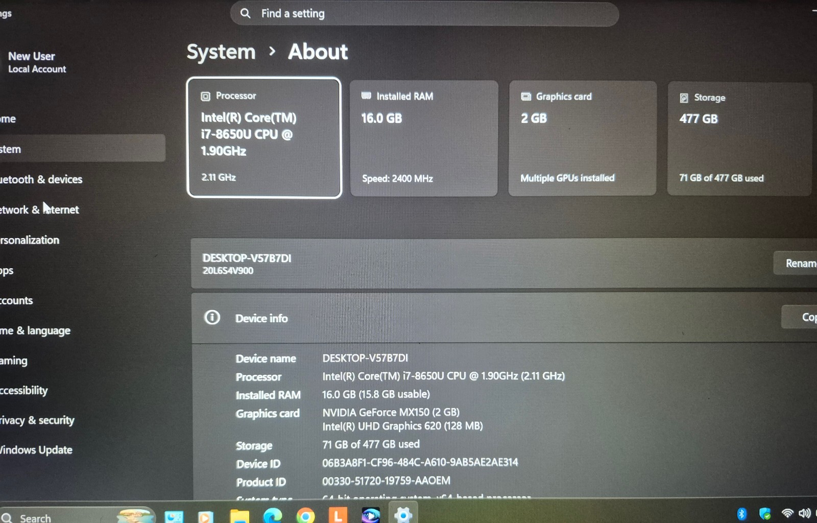 LENOVO THINKPAD T480 i7-8650U 16GB 512GB SSD NVIDIA MX 150 WIN 11 + OFFICE 2024