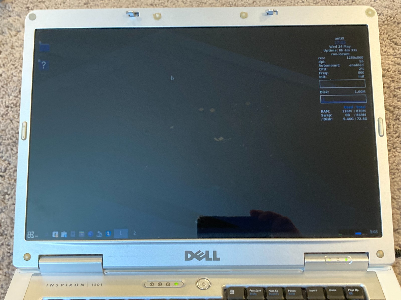 Dell Inspiron 1501 AMD Turion 64 1GB RAM 74GB HDD Linux