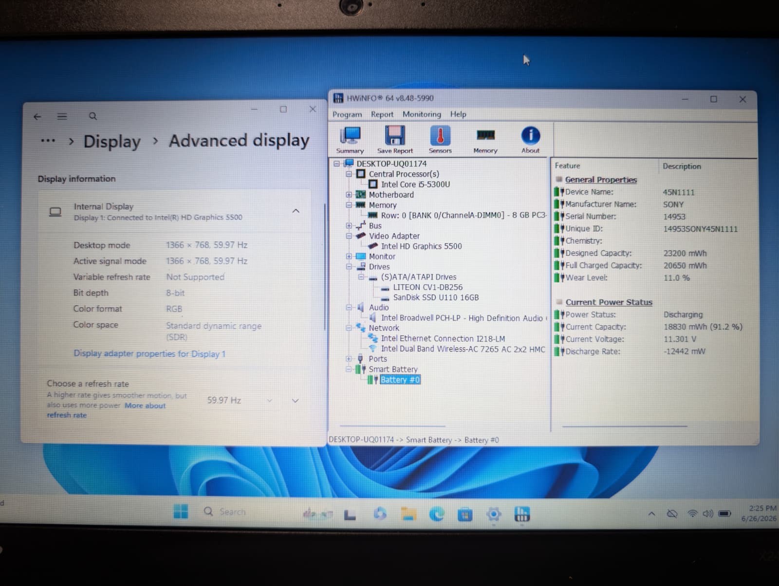 Lenovo ThinkPad X250 | i5 5th Gen 8GB RAM 256GB SSD | Backlit Windows 11 Pro