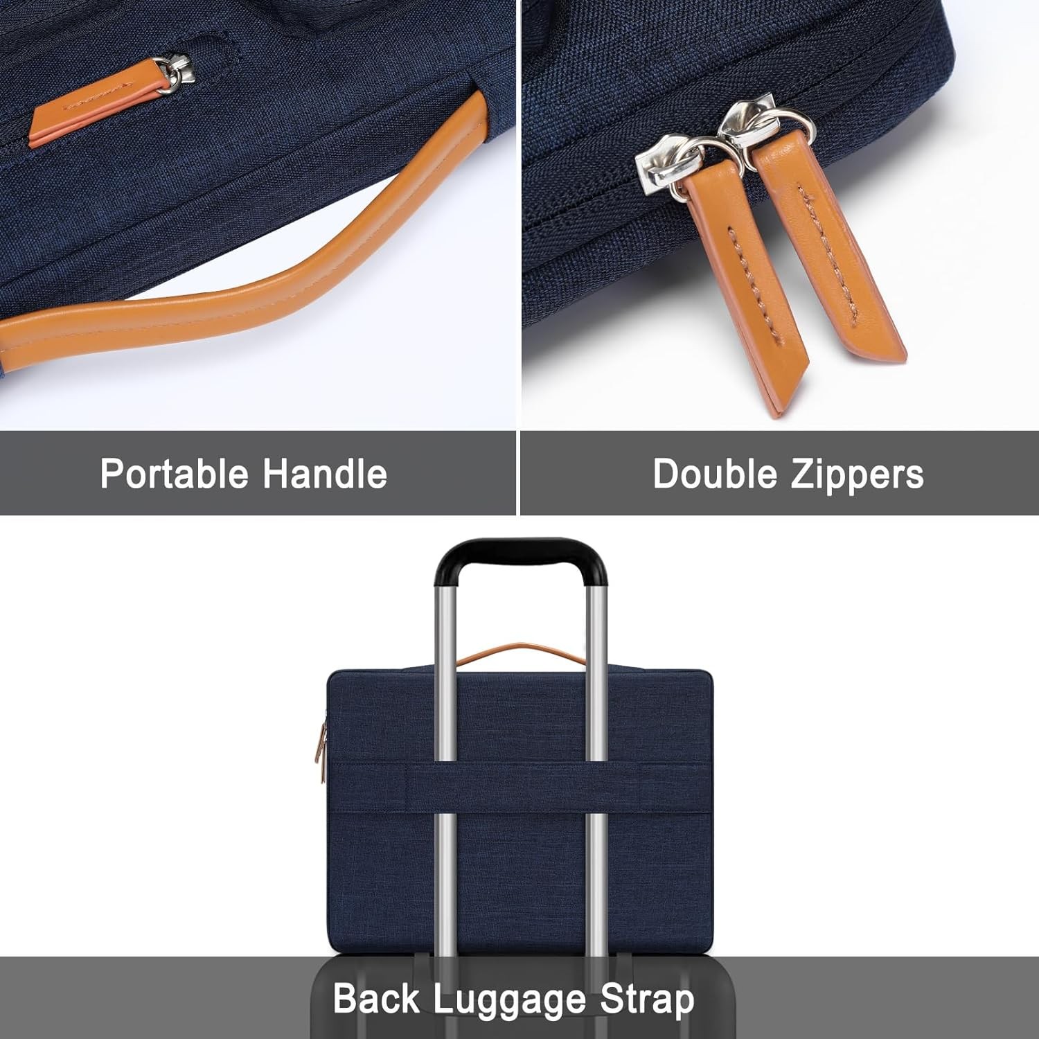 15 inch Laptop Sleeve Compatible with MacBook Air M4 M3 M2 2025 2024 2023, Navy