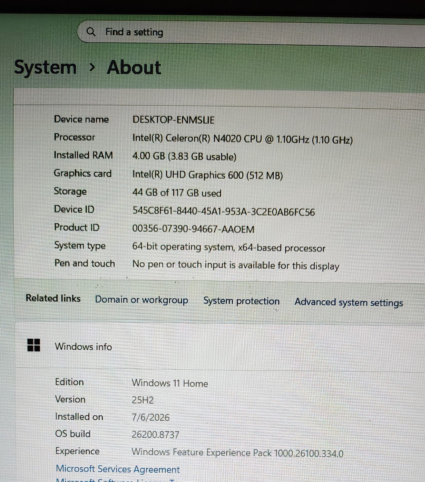 Asus E510 FHD 15.6″ Intel N4020 / 128GB eMMC / 4GB RAM Laptop Backlit KB White