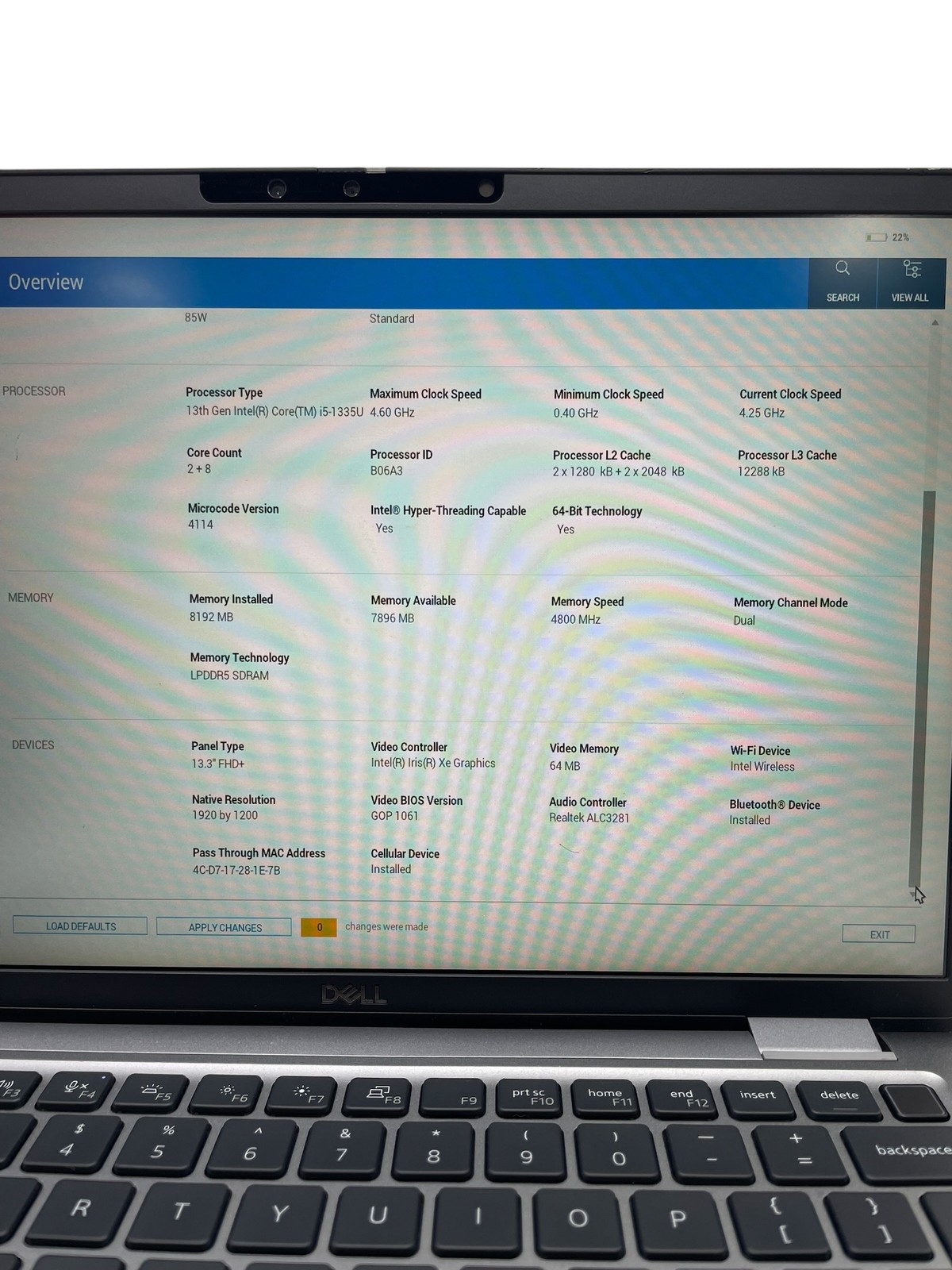 Dell Latitude 7340 14″ – i5-1355U – 8GB RAM – 256GB SSD – Grade D