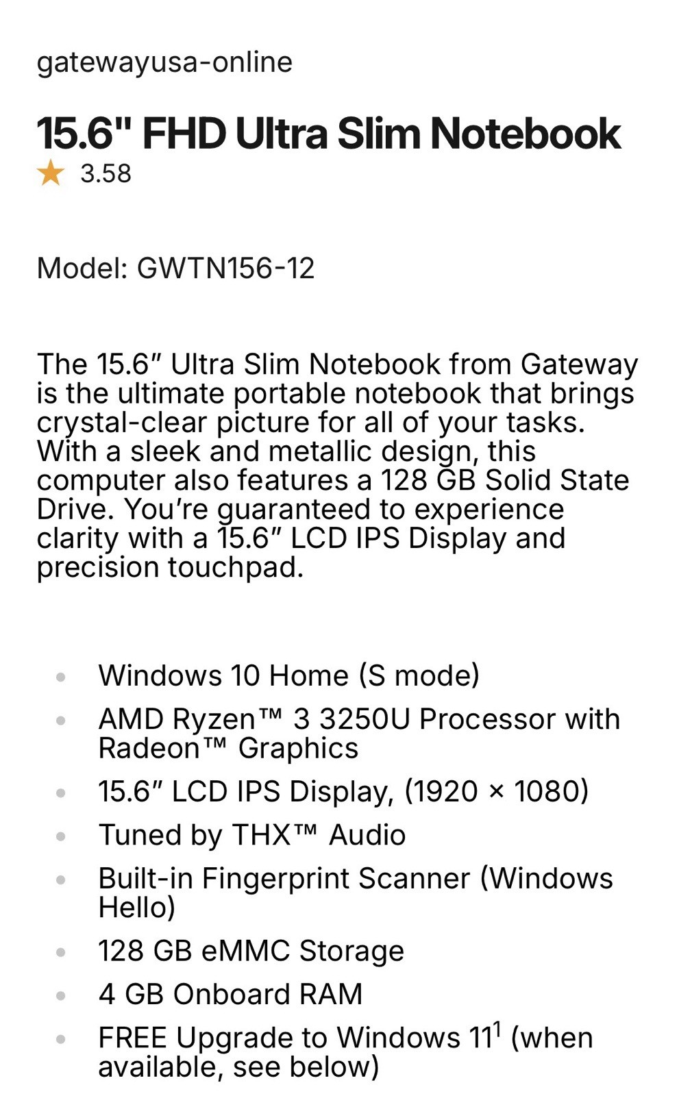 The 15.6″ Ultra Slim Notebook from Gateway is the ultimate portable notebook tha