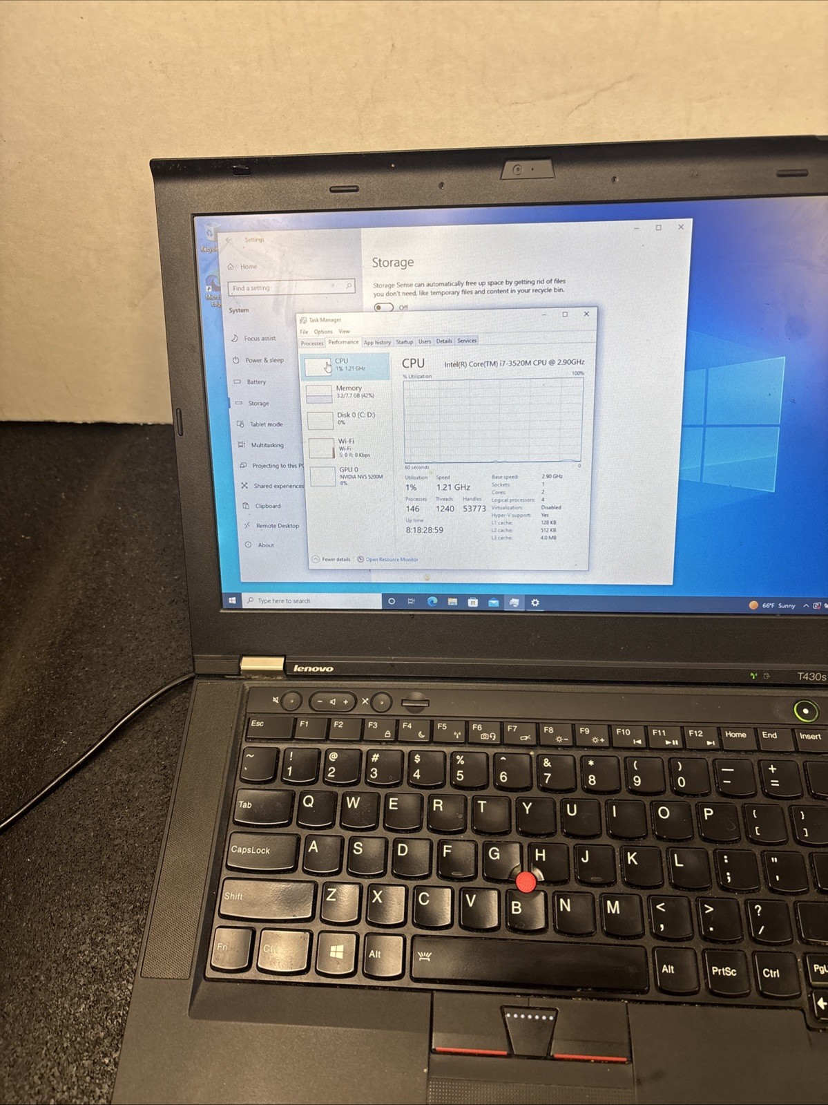 Lenovo ThinkPad T430s Core i7-3520M 2.9GHz 8GB RAM 180GB SSD Windows 10P Webcam