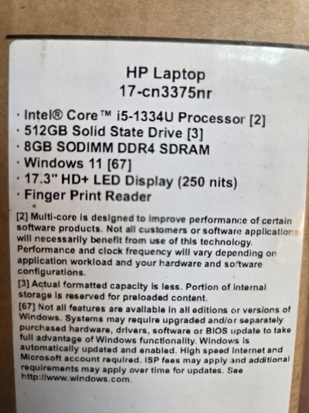 HP 17-cn3375nr 17.3″ i5 8GB 512GB Rose Gold Laptop NEW