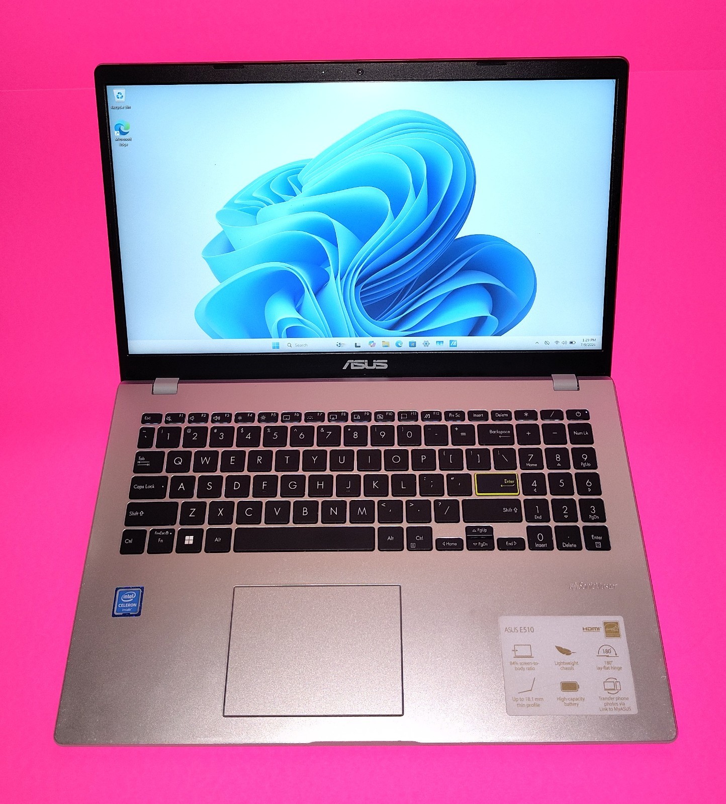 Asus E510 FHD 15.6″ Intel N4020 / 128GB eMMC / 4GB RAM Laptop Backlit KB White