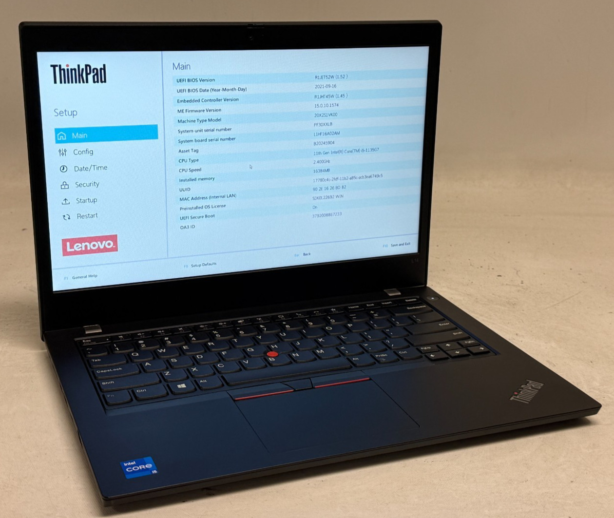 Lenovo ThinkPad L14 14″ (i5-1135G7 2.40GHz – 16GB RAM – 256GB SSD – Win11Home)