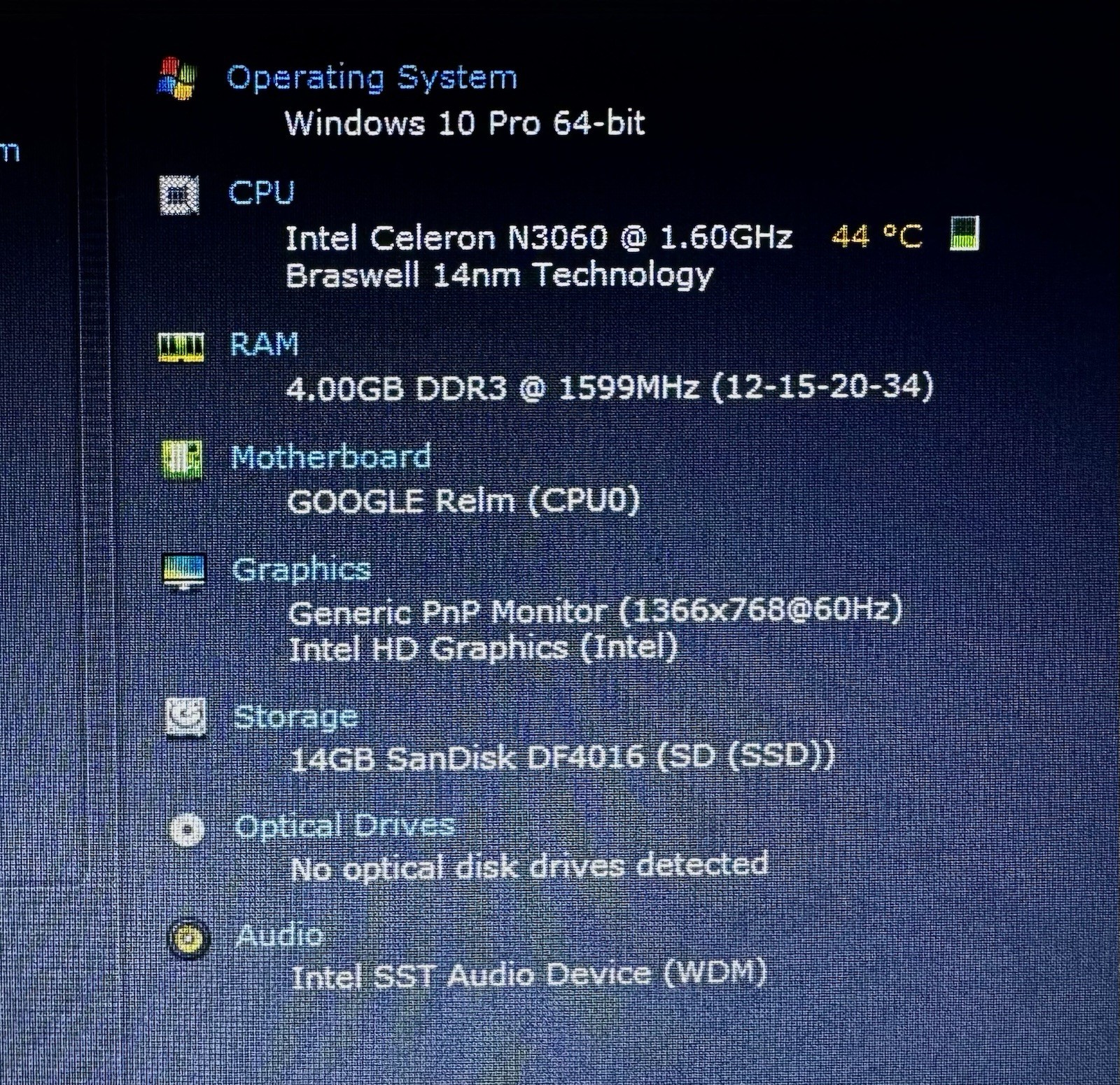 Acer Chromebook Laptop 11 N7 C731 11.6″ 16GB N3060 Windows X-LITE 10 OS