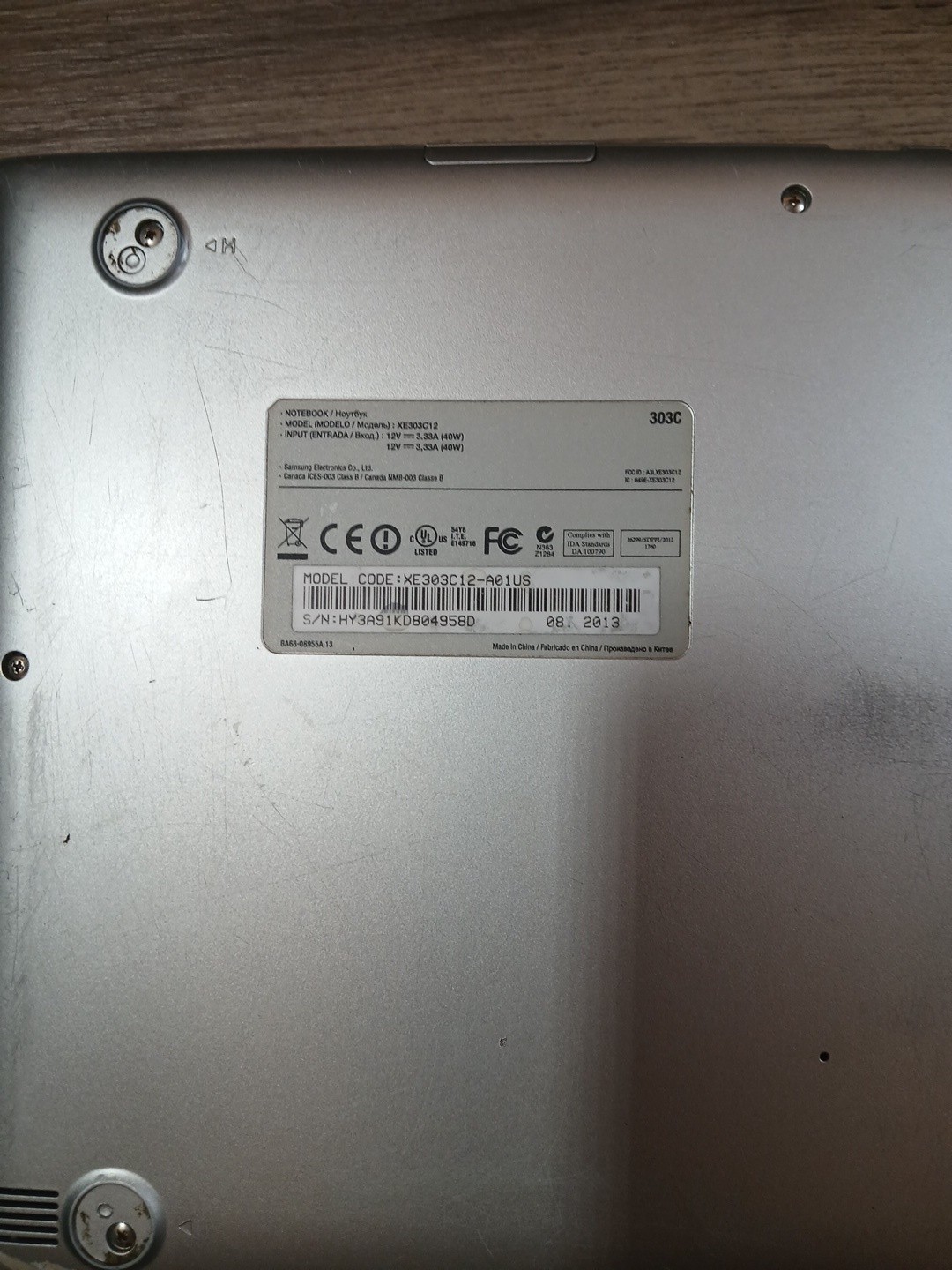 Samsung Laptop Chromebook XE303C12 Dual-Core 1.7GHz 2GB 16GB UNTESTED NO CHARGER
