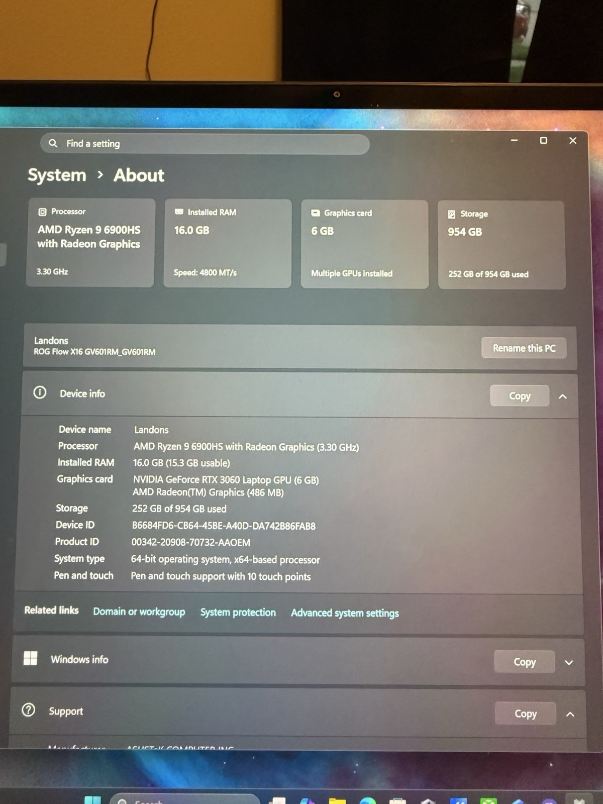 ASUS ROG Flow X16 Gaming Laptop – Ryzen 9 / RTX 3060 / 16GB / 1TB / Touchscreen