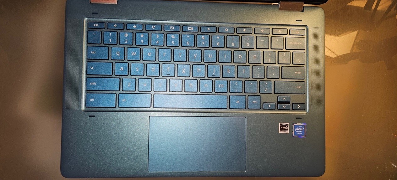 HP Chromebook x360 convertible laptop in dark blue