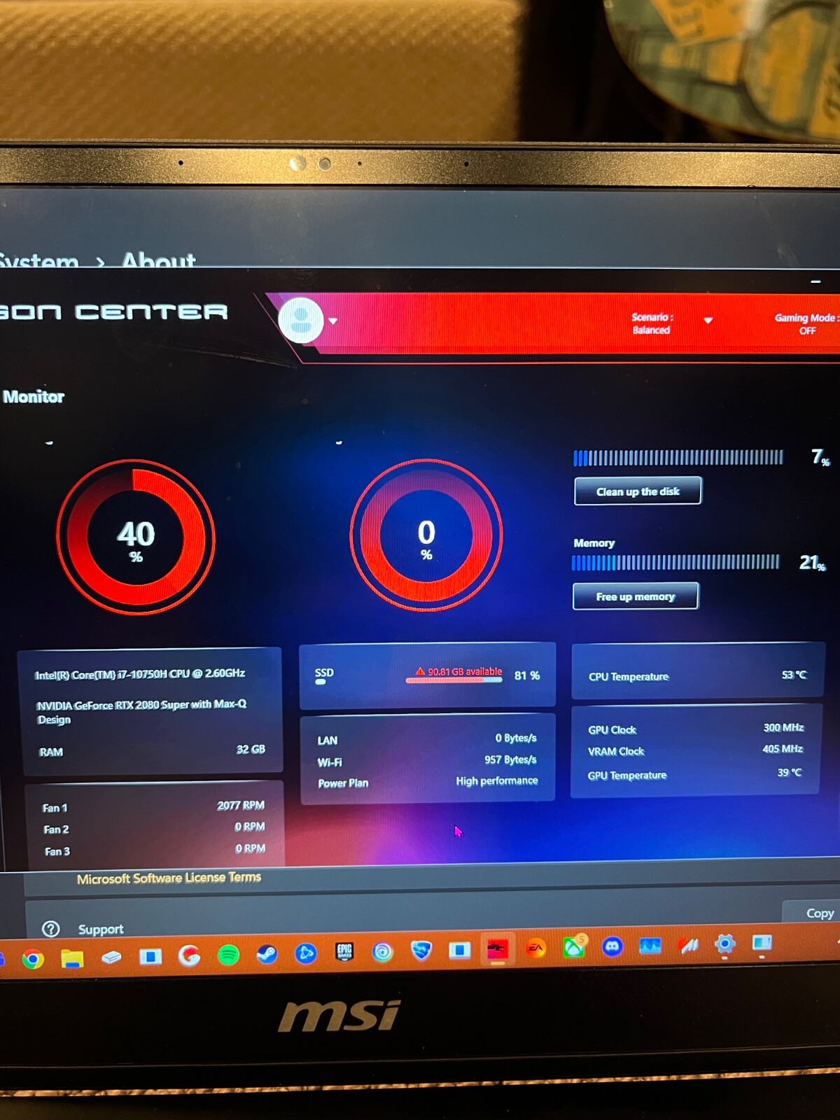 MSI GS66 Stealth 10SGS-036 15.6″ 300Hz 3ms Ultra Thin and Light Gaming Laptop