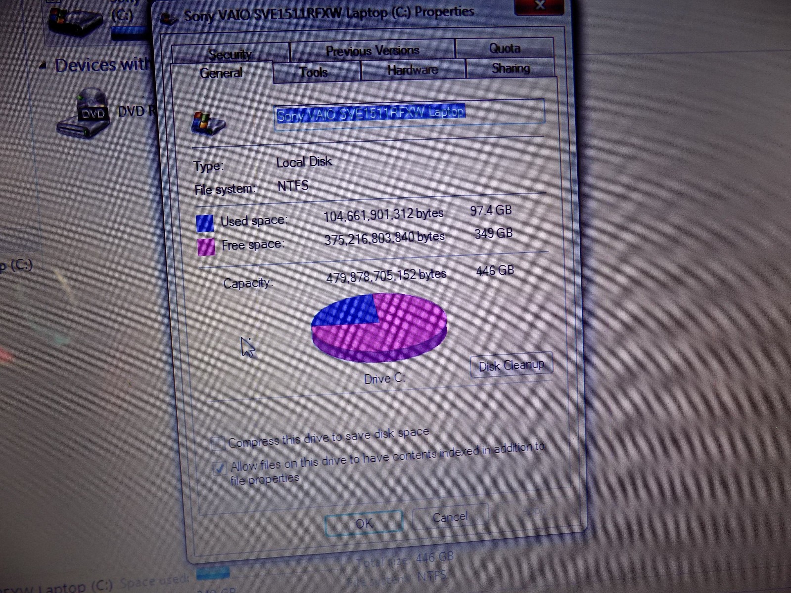 White Sony Vaio E Series Laptop PC SVE151D11L, Power Supply – Works