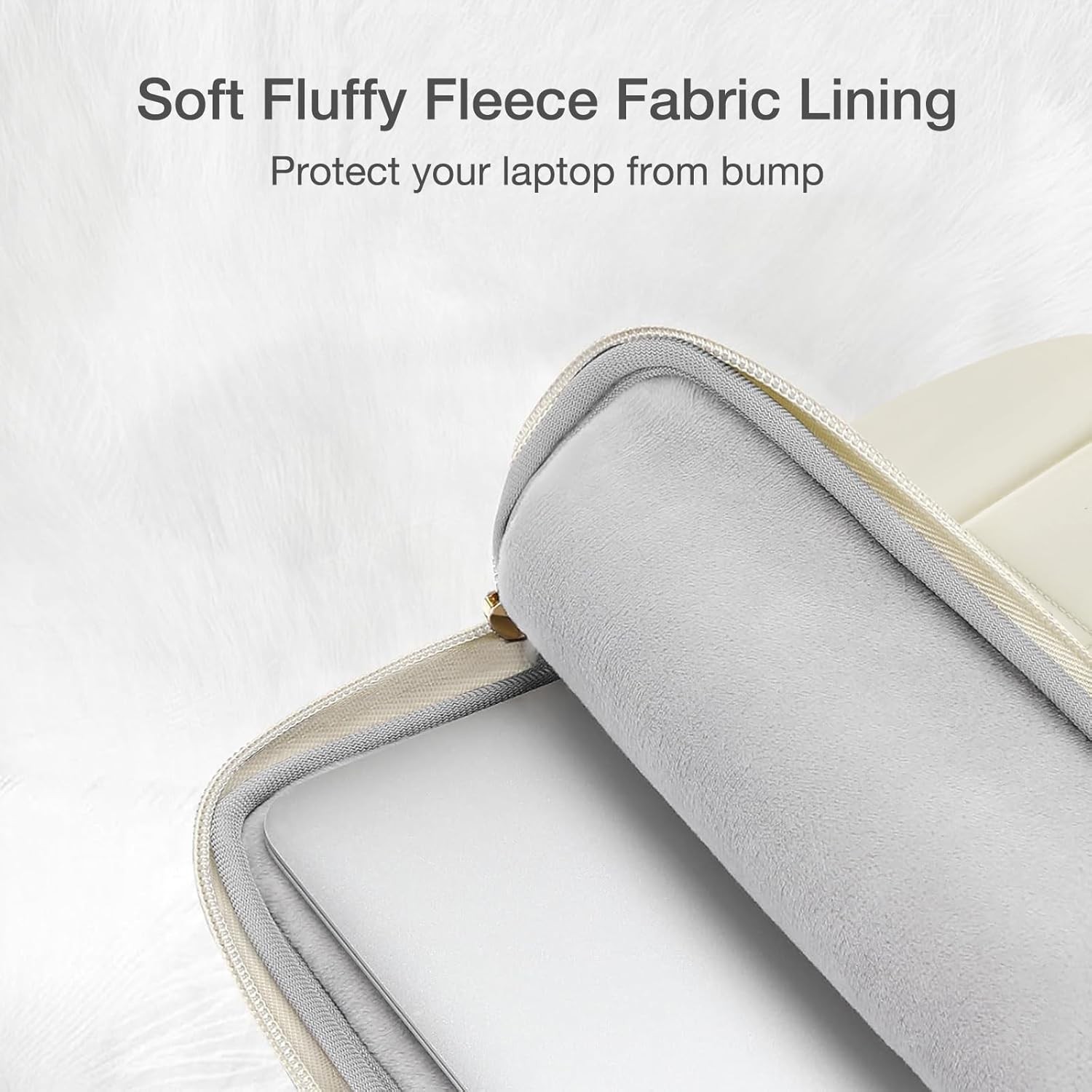 Puffy Laptop Sleeve for 13.3 inch Laptops, Fits MacBook Air 13/13.6, Sand Color