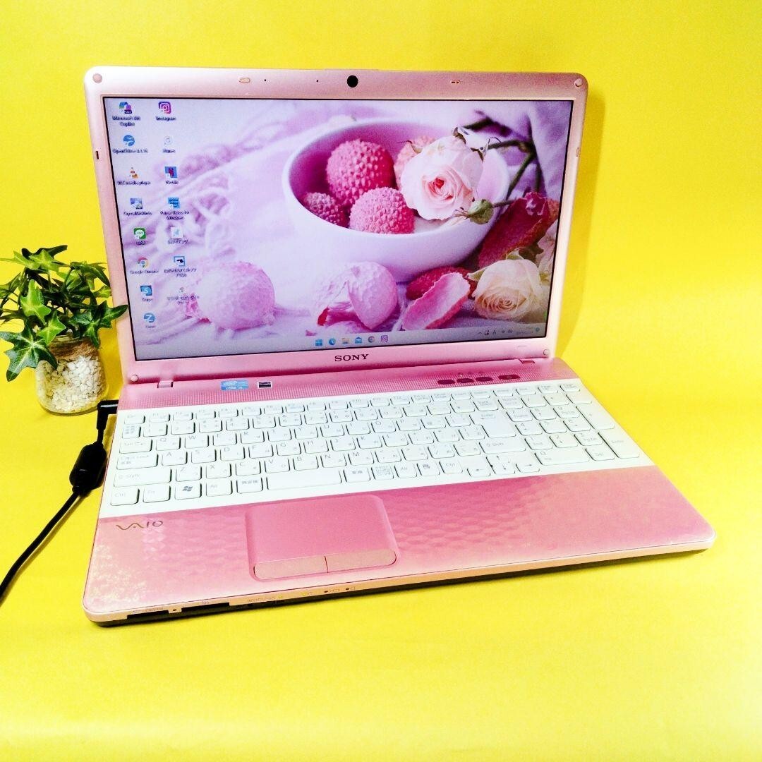 Sony VAIO Pink Laptop Windows 10 Core i3 4GB 128GB SSD Wi-Fi DVD Test Used