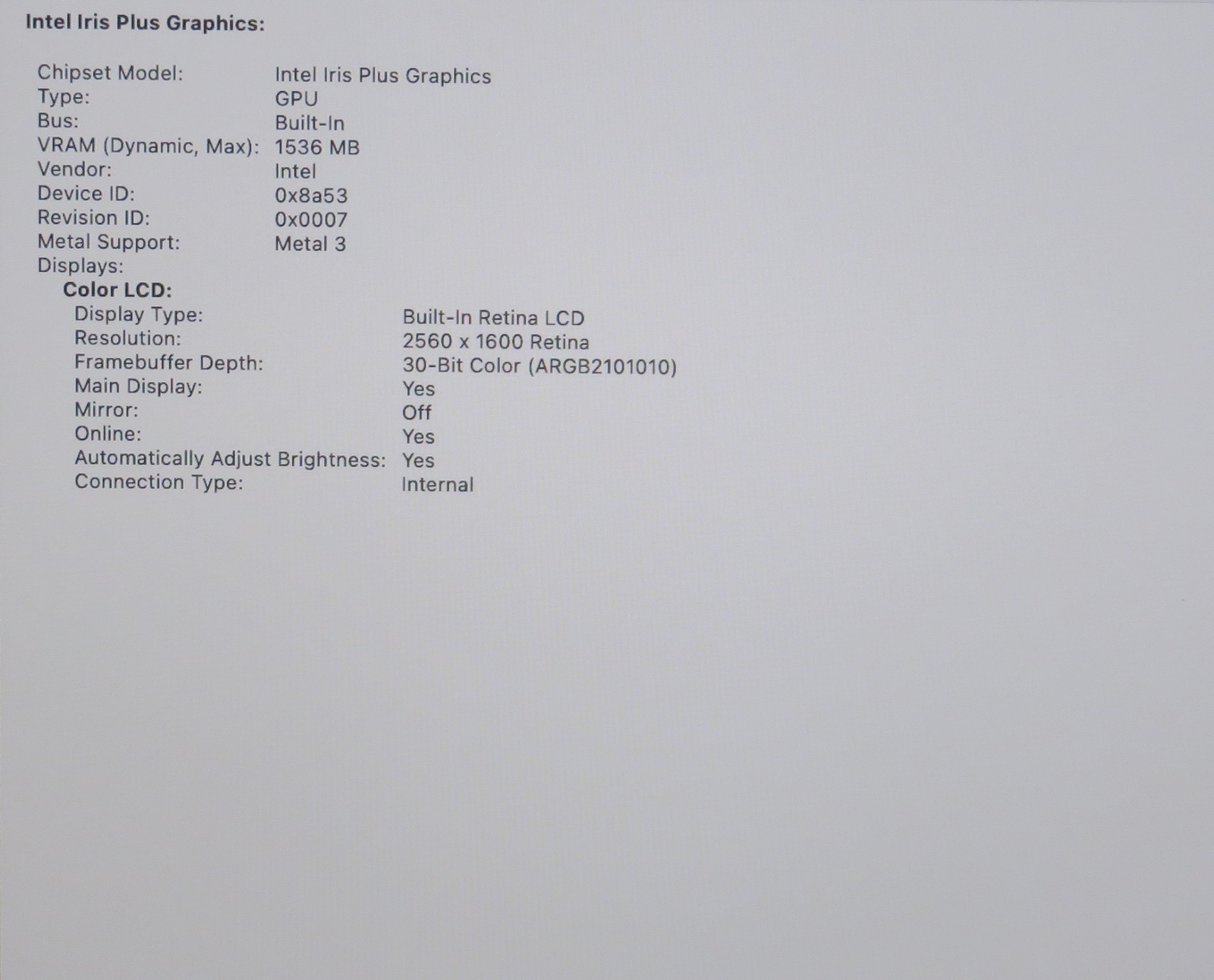 Apple MacBook Pro 2020 13in Retina i7-1068NG7 @2.3GHz 16GB 512GB Sequoia