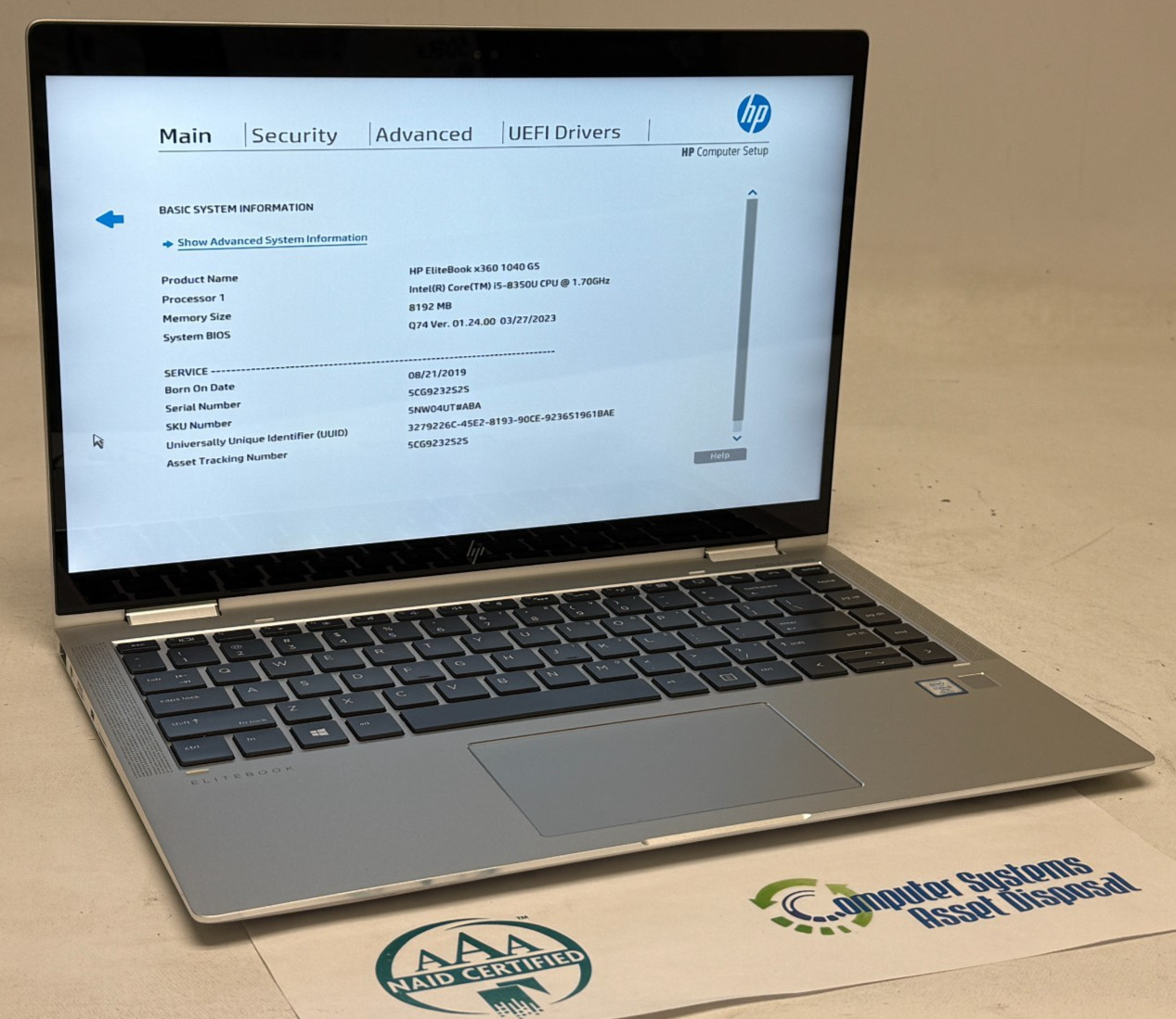 HP EliteBook x360 1040 G5 2in1 (i5-8350u – 8GB RAM – 256GB SSD – Win11Home)