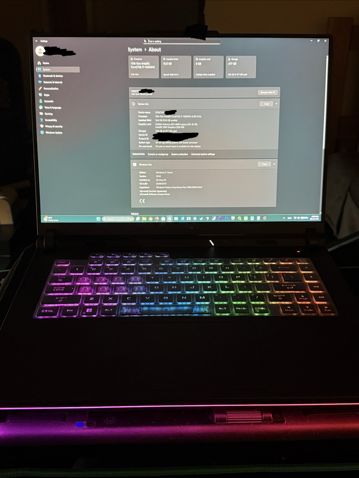 ASUS ROG Strix G16 Gaming Laptop, 16” RTX 4060, i7-13650HX, 16GB RAM, 512GB SSD