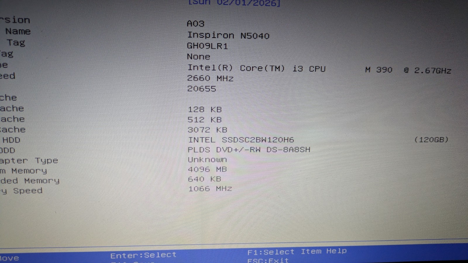 DELL Inspiron N5040 i3 2.53GHz 4GB RAM 120GB SSD Linux Mint Cinnamon OS
