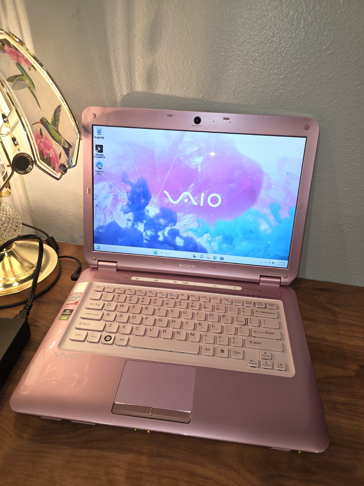 Pink Sony VAIO Laptop Core 2 Duo CPU 2.00GHz 1TB SSD!!! 4GB RAM Win 11 Pro 🩷