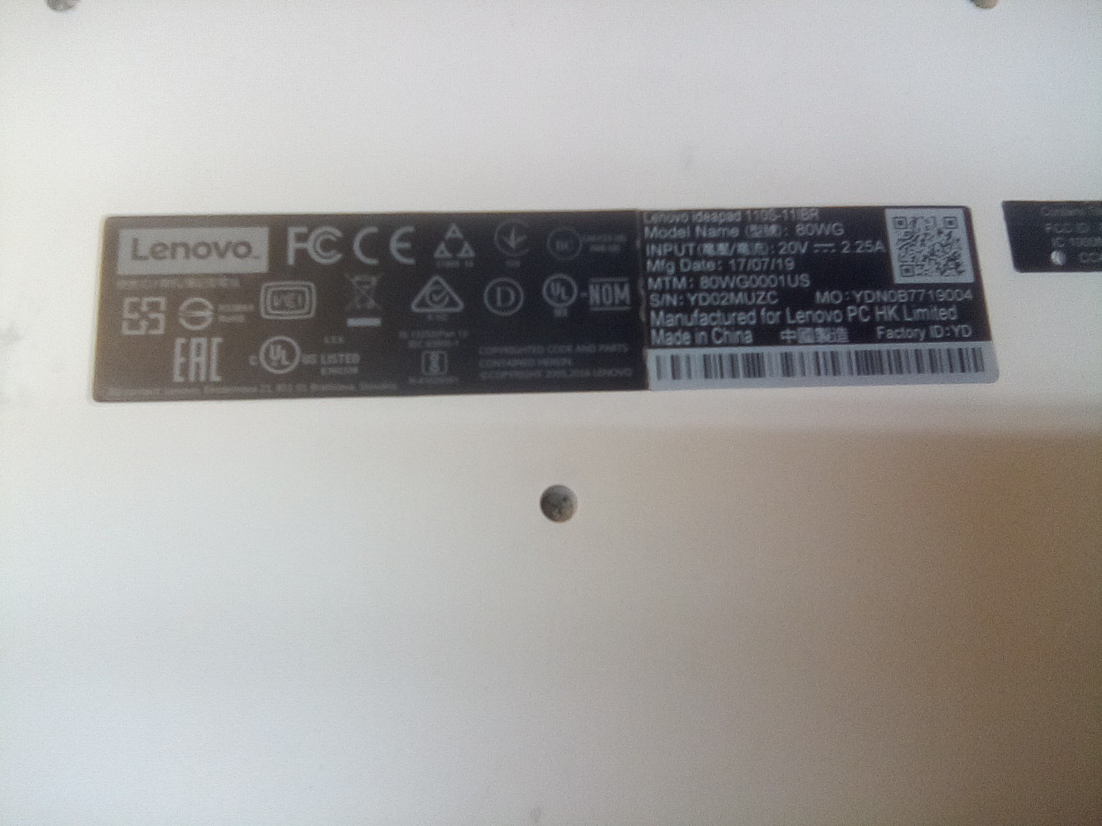 Lenovo IdeaPad 110S 11.6″ White Laptop Celeron Tested Works Great Sold As Is