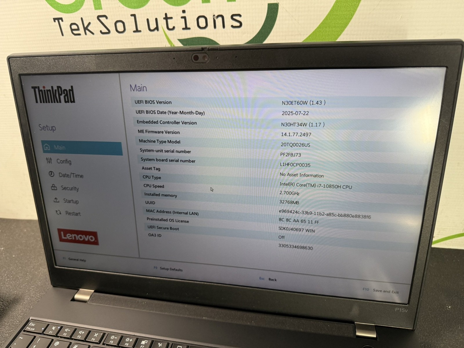Lenovo ThinkPad P15v Gen 1 15.6″ i7-10850H 32GB 512GB Quadro P620 Laptop – READ