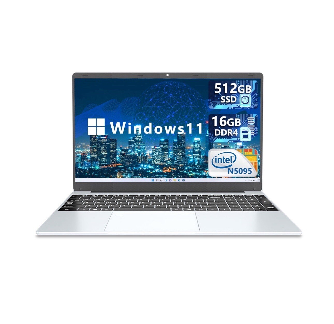 15.6″ KUU Laptop Intel Celeron N5095, 16GB RAM, 512GB SSD, Win 11 Pro – *NEW*