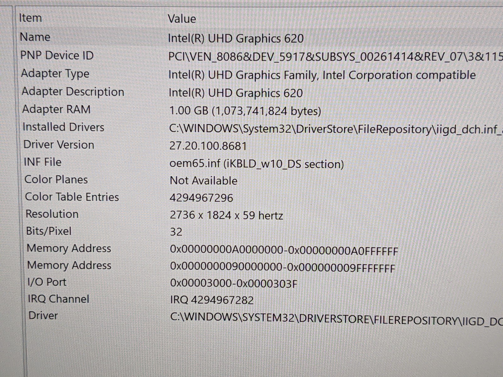 MS Surface Pro 6 1796 12.3″ 2736×1824 TOUCH i5-8250U 1.6GHz 8GB 128GB SSD W11H