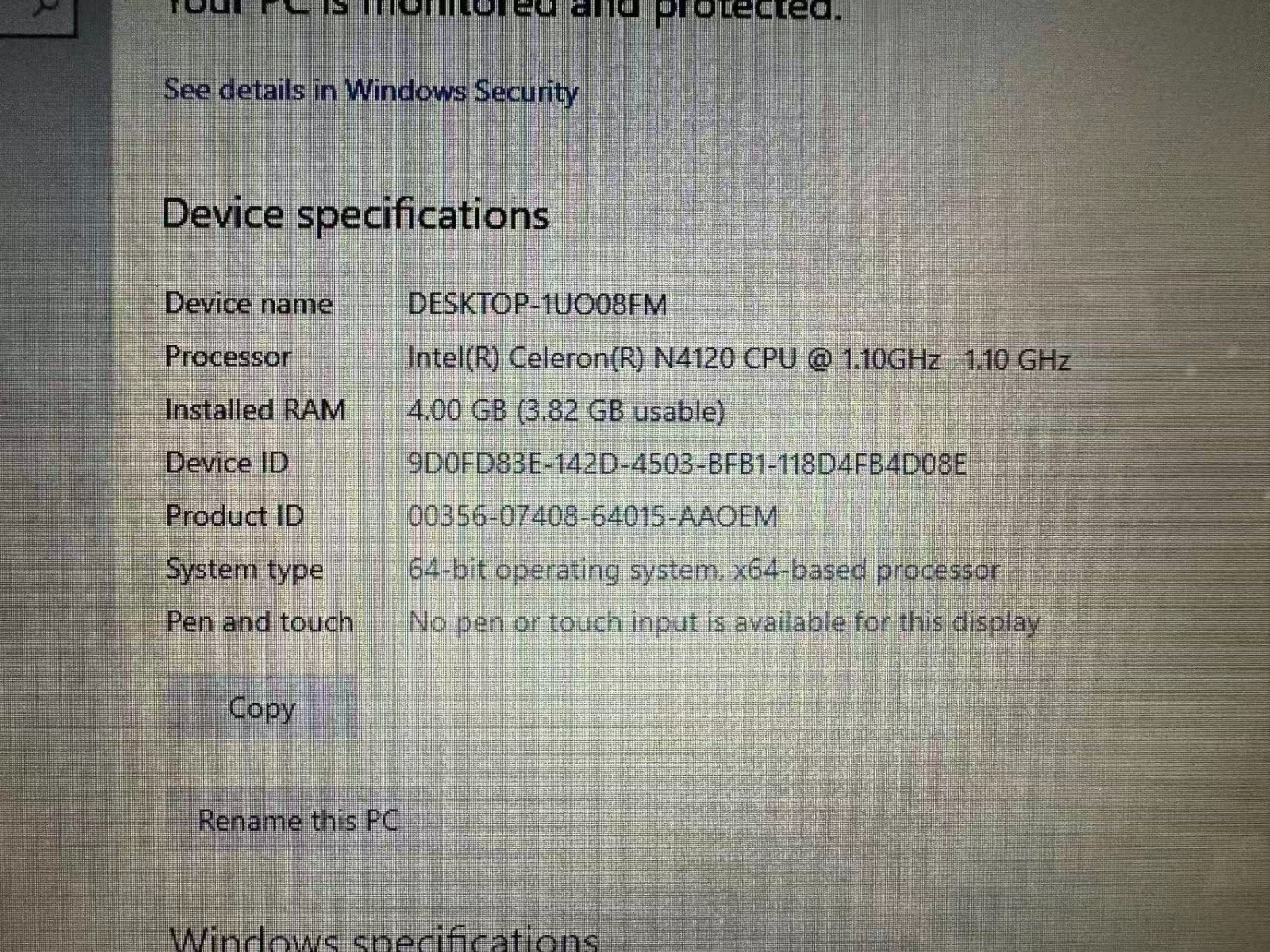 HP Laptop (Champagne Pink) 14-dq0xxx 14″ Celeron N4120 8GB Ram 64gb Storage W10