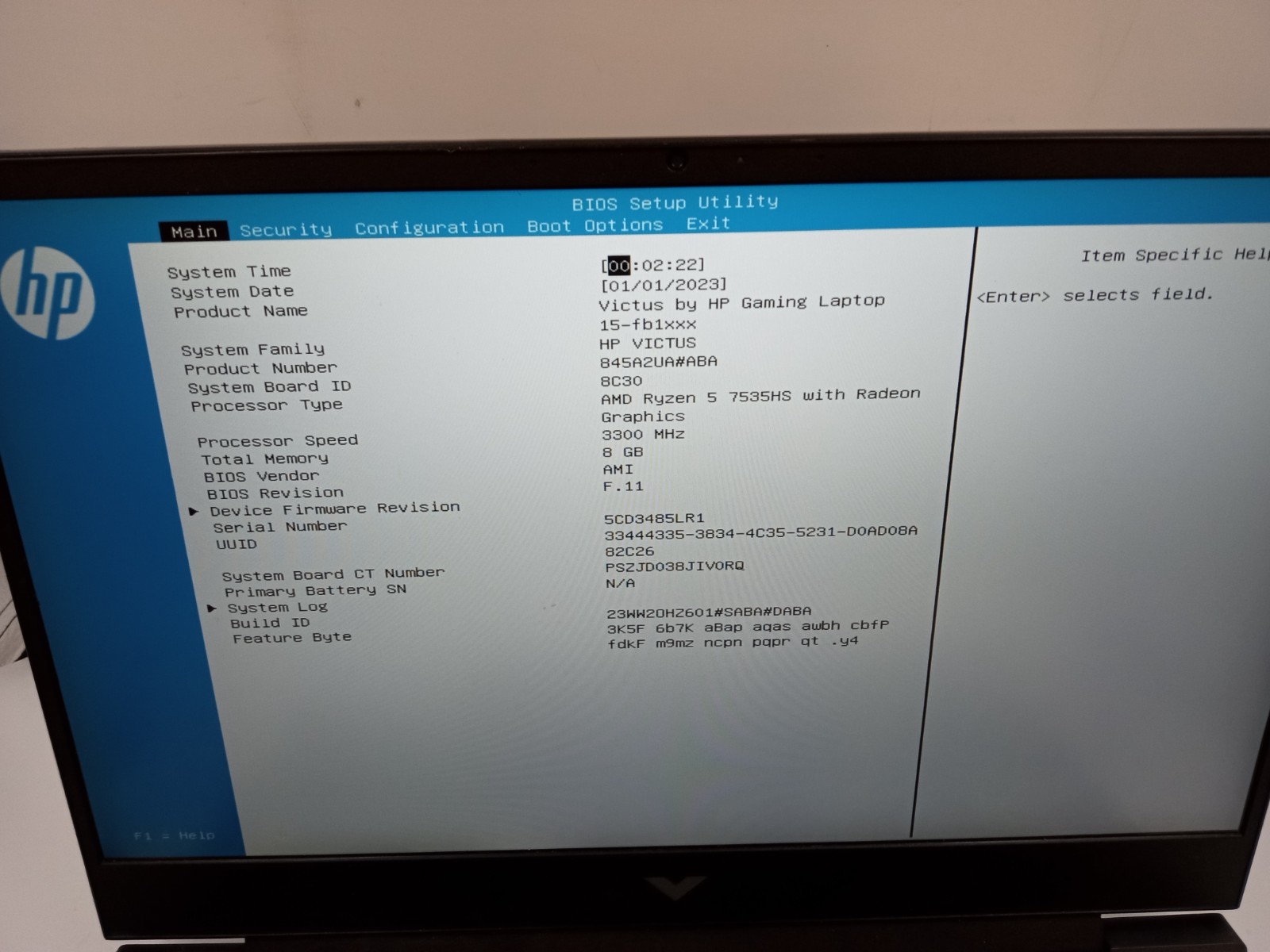 HP Victus 15-fb1013dx Laptop AMD Ryzen 5 7535HS Nvidia RTX 2050 – BOOTS – READ!