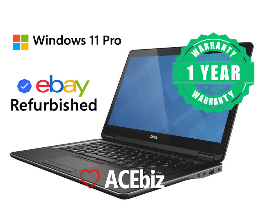 Dell i7 Windows 11 pro Latitude Laptop Computer 14″ 16GB 512GB SSD WiFi BT E7440
