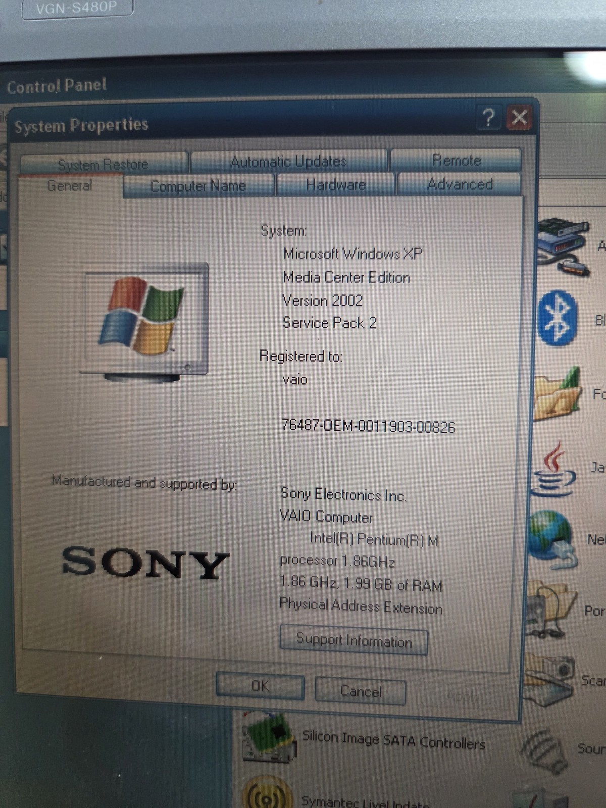 Sony Vaio Vgn-S480P Intel Pentium M 1.86ghz 2gb Ddr 2 Memory 128gb Ssd