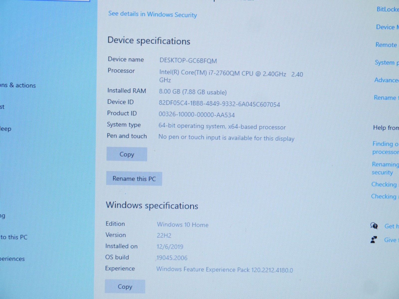 Dell Precision M6600 17.3″ Laptop – i7-2760QM / 8GB / 1TB / Win10 – Dead Battery