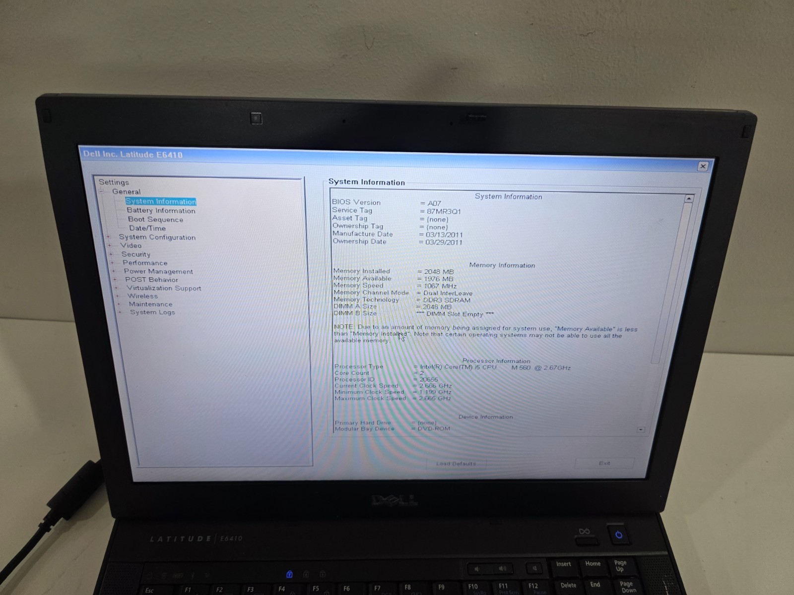 Dell Latitude E6410 Intel Core i5 CPU M 560 2GB
