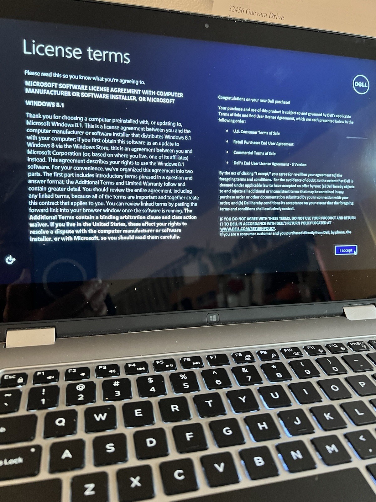Dell Inspiron 13.3” touchscreen, (i5, 2.7GHz,8G ram,500G HDD)-factory reset