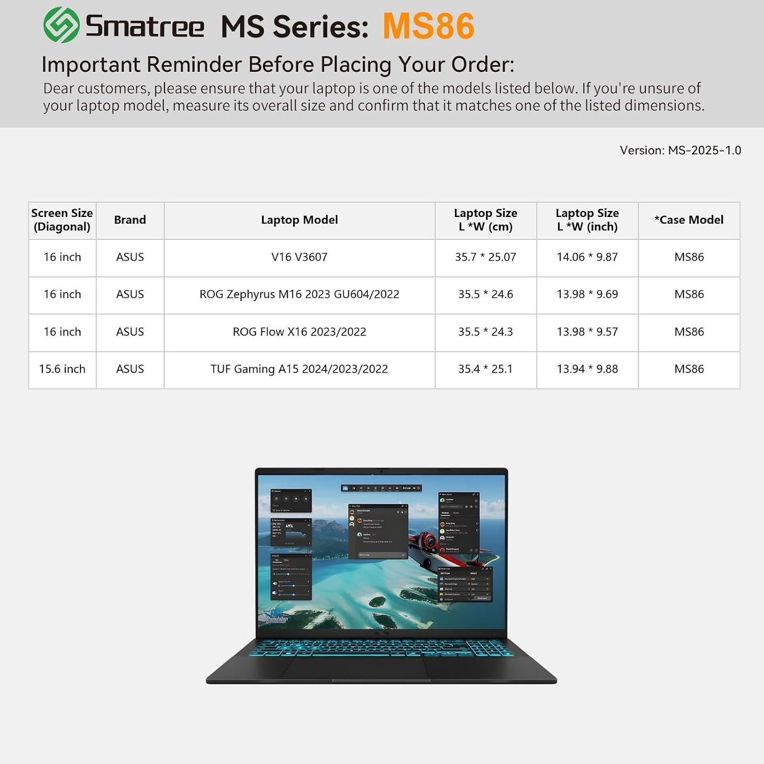 MS86 Hard EVA Protective Sleeve with Stand for 16 inch ASUS ROG Zephyrus M16, RO