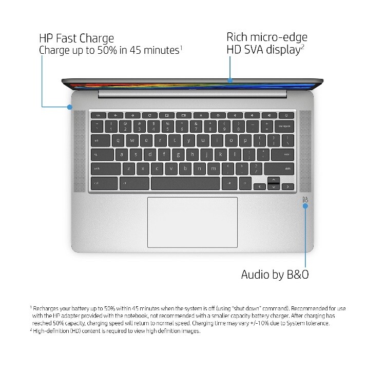 HP 14″ Intel Pentium 4GB/64GB Chromebook – Silver – 14a-na0031wm