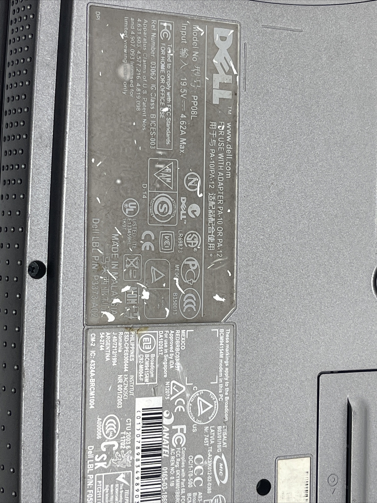 Dell Inspiron 1150 PP08L 14.1″ NO RAM No HDD No AC Adaptor For Parts or Repair