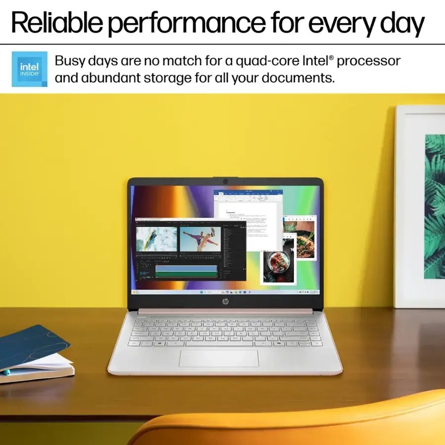 HP 14″ Student Laptop, Intel N150, 16GB RAM, 192GB Storage, Win11 Pro, Rose Gold