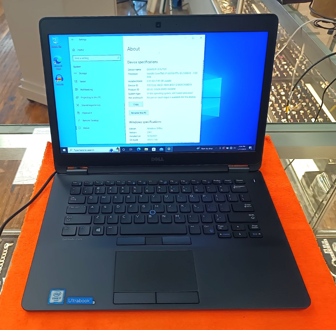 Dell Latitude E7470 14″” Core i7 Laptop 8GB RAM 512 SSD Win 10 Pro Laptop