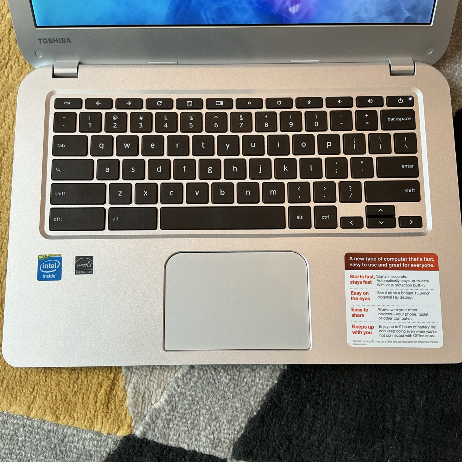 Toshiba Chromebook CB30-A3120 13.3″ CELERON 2955U 1.4ghz 2gb 16gb SSD