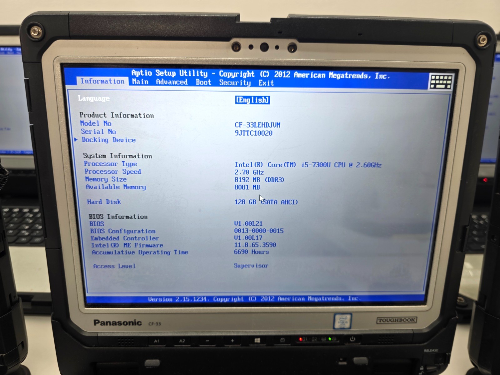 Lot 10 Panasonic Toughbook CF-33 i5 8GB 128GB Barcode LTE Rugged PCs