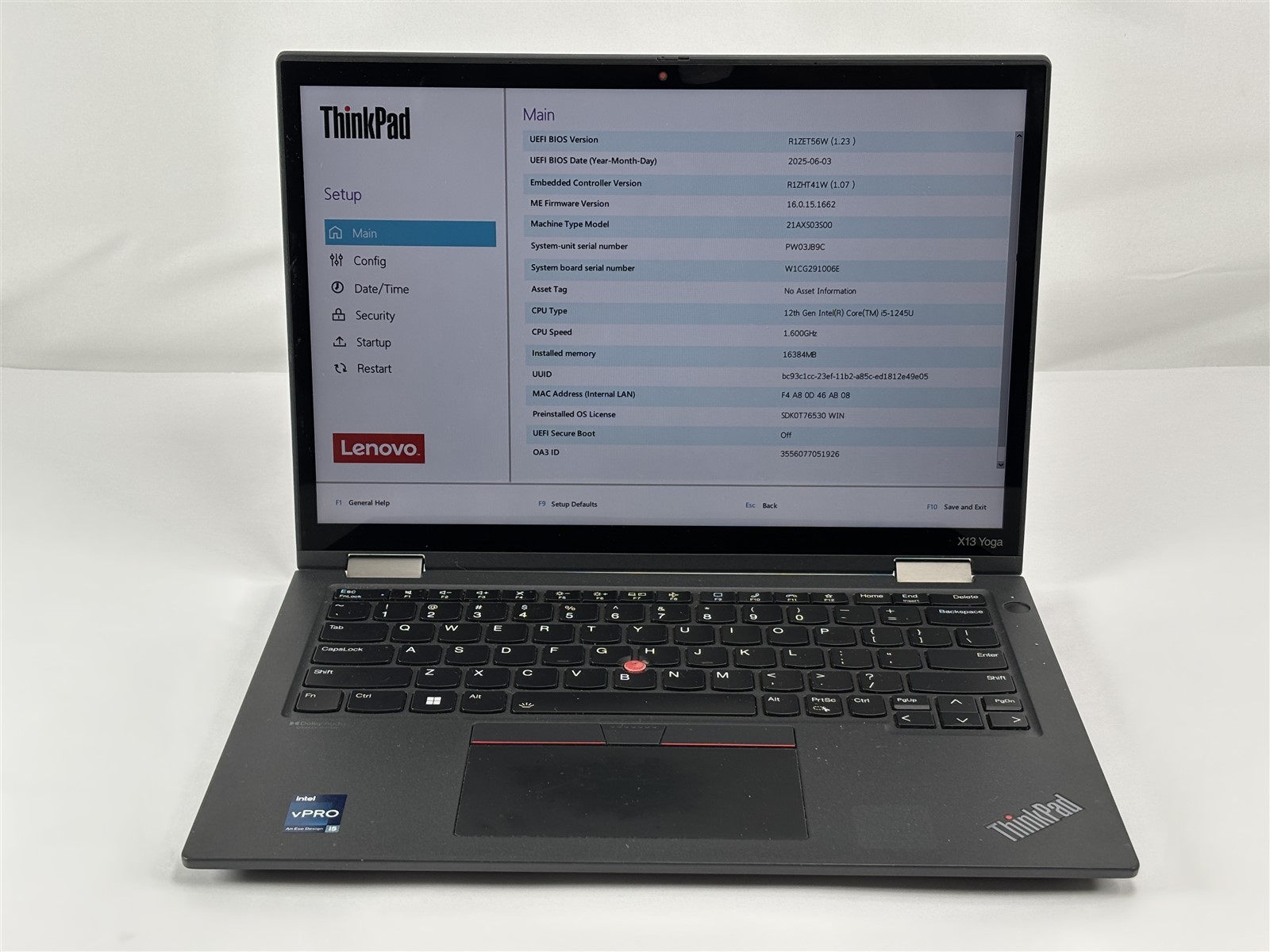 Lenovo ThinkPad X13 Yoga Gen 3 13.3″ Intel Core i5-1245U 1.6GHz 16GB 256GB SSD