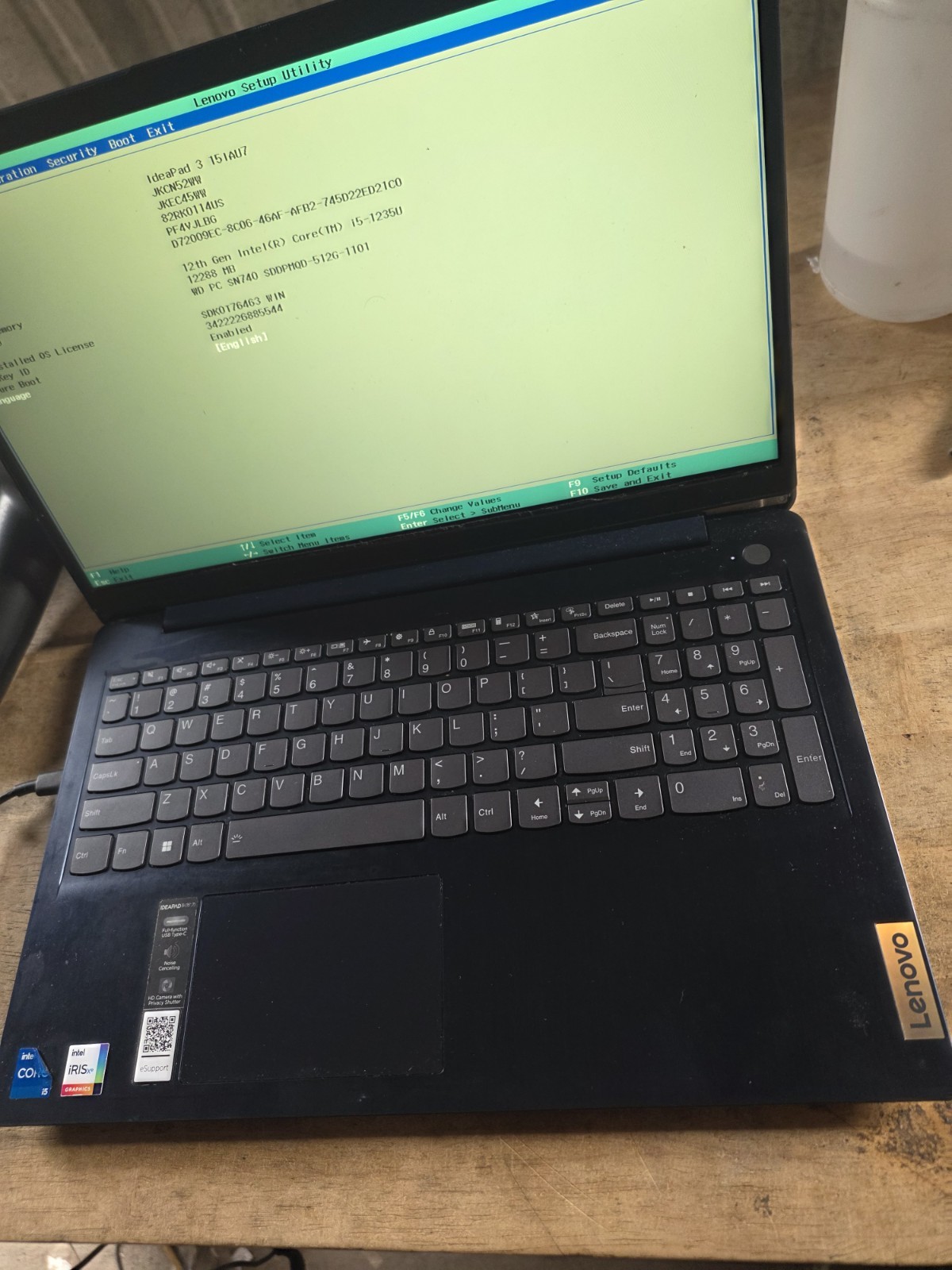 Lenovo IdeaPad 1 15IAU7 i5-1235U 1.3GHz 12Gb 512Gb SSD 1080P Touch Works Hinge
